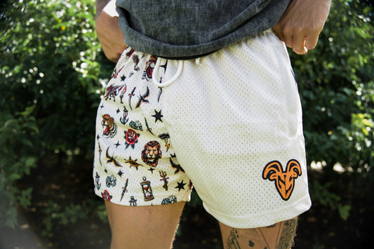 Goat Strength Final Stock – Traditional Tattoo Mesh Shorts