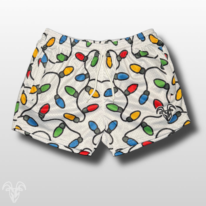 Goat Strength Final Stock – Christmas Lights 5-Inch Mesh Shorts
