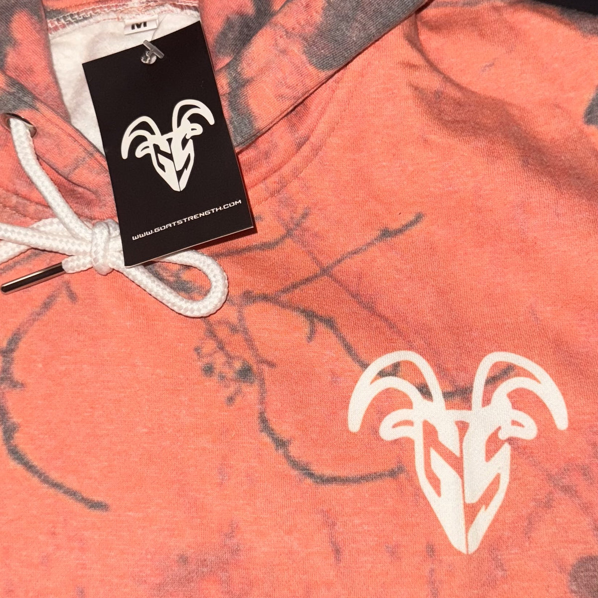 Goat Strength Final Stock – Embroidered Orange Camo Hoodie