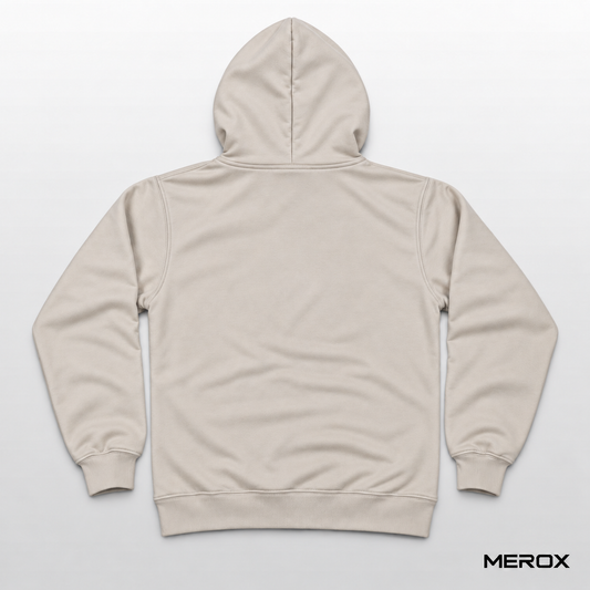 MEROX khaki embroidered hoodie back view