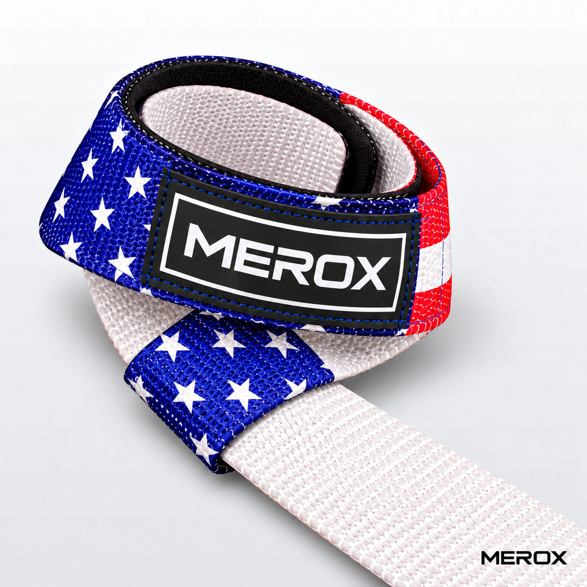MEROX USA flag lifting straps MEROX label detail