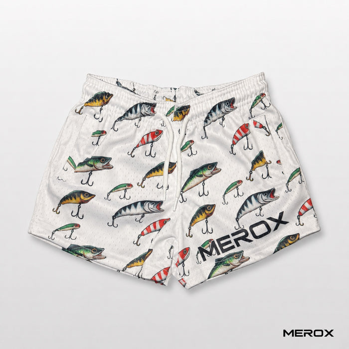 MEROX Youth Fishing Lure Mesh Shorts front view
