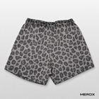MEROX dark cheetah leopard print mesh shorts back view