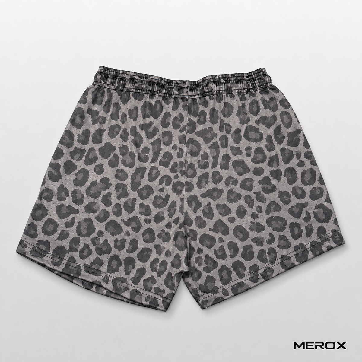 MEROX dark cheetah leopard print mesh shorts back view