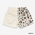 MEROX Traditional Tattoo breathable mesh shorts back view