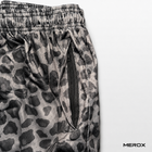 Dark cheetah leopard print mesh shorts zipper pocket