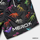 MEROX Dinosaur mesh shorts close-up