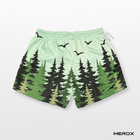 MEROX Forest Pine Tree mesh shorts detail view
