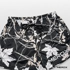 MEROX black and white maple camo mesh shorts front detail