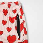 MEROX Valentine Hearts mesh shorts zipper pocket detail