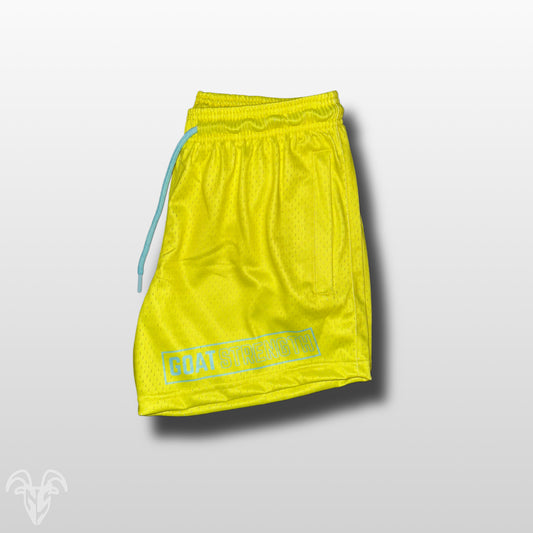 Goat Strength Final Stock – Solid Yellow 5-Inch Mesh Shorts
