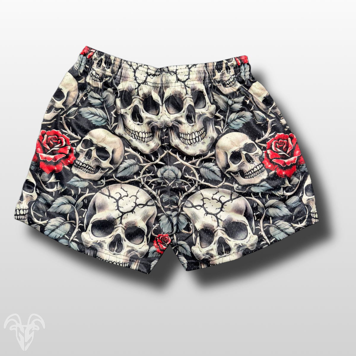 Goat Strength Final Stock – Skull and Roses 5-Inch Mesh Shorts