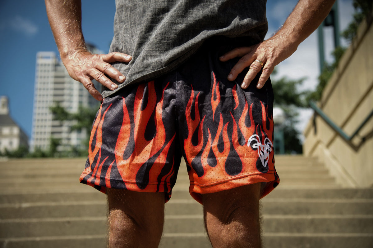 Goat Strength final stock flame mesh shorts image 2