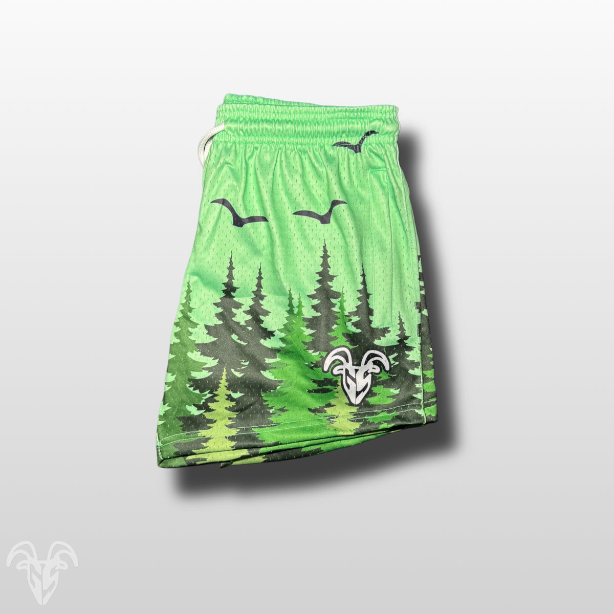 Goat Strength Final Stock – Forest Pine Tree 5-Inch Mesh Shorts