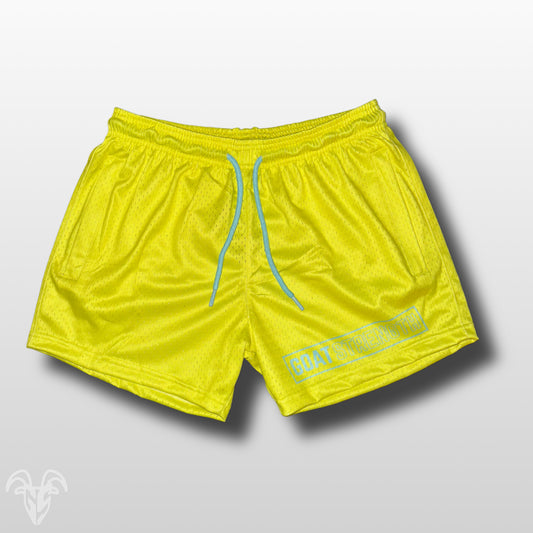 Goat Strength Final Stock – Solid Yellow 5-Inch Mesh Shorts