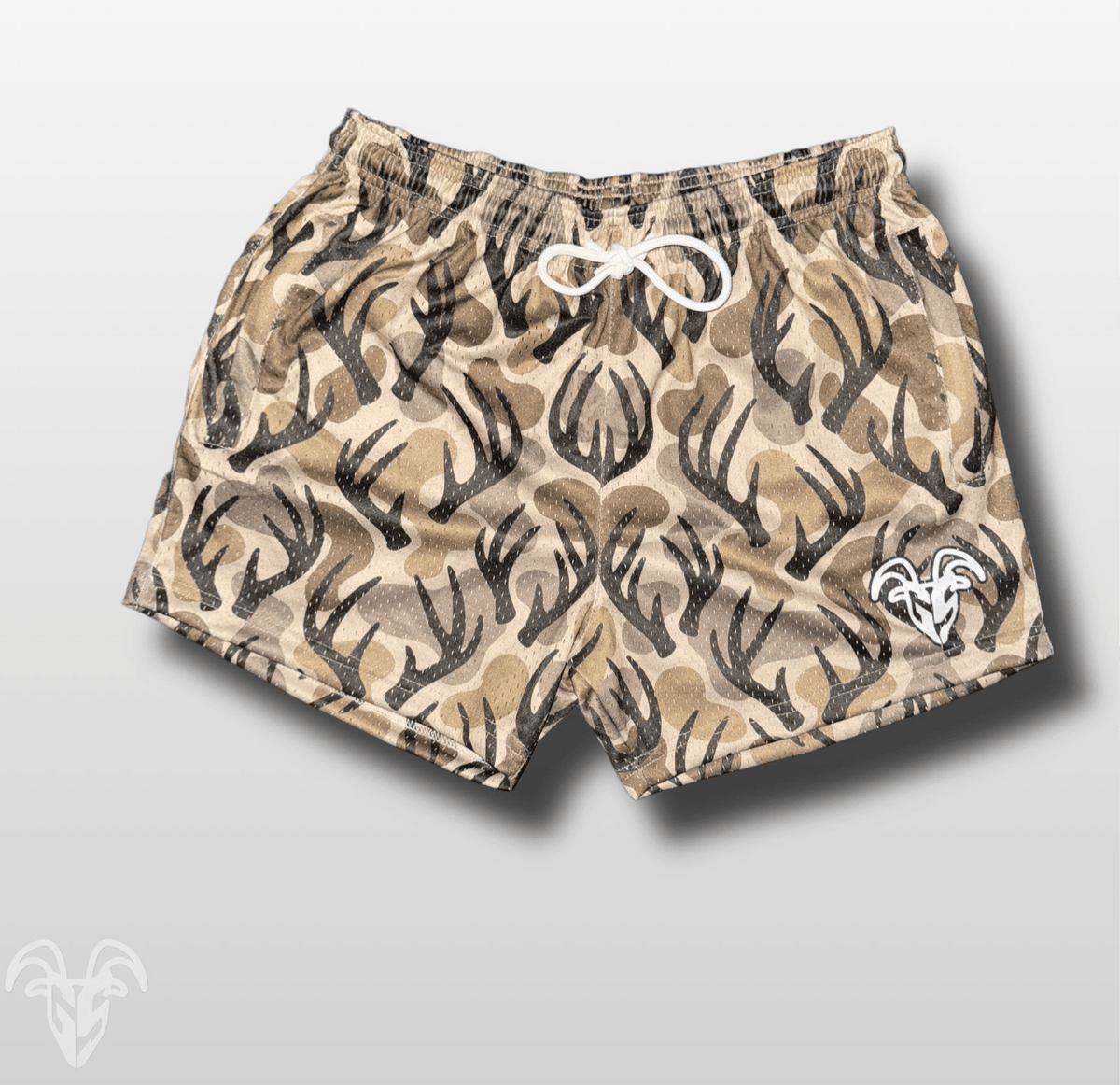 Goat Strength Antler Camo mesh shorts final stock image 7