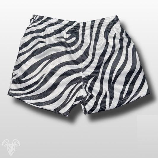 Goat Strength Final Stock – Zebra Print 5-Inch Mesh Shorts