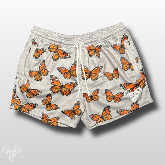 Goat Strength Final Stock – Monarch Butterfly 5-Inch Mesh Shorts
