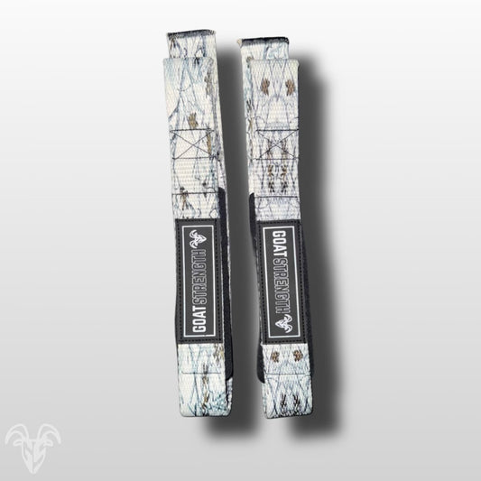 Goat Strength Final Stock – White Camo Lifting Straps (1 Pair)