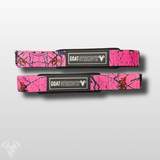 Goat Strength Final Stock – Pink Camo Lifting Straps (1 Pair)