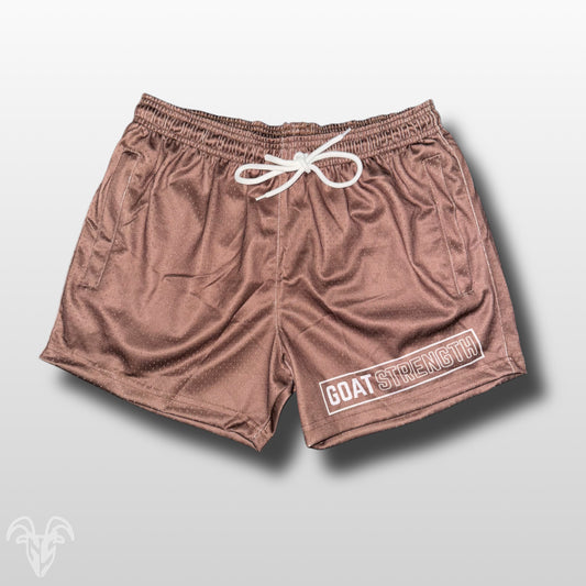 Goat Strength Final Stock – Brown 5-Inch Mesh Shorts