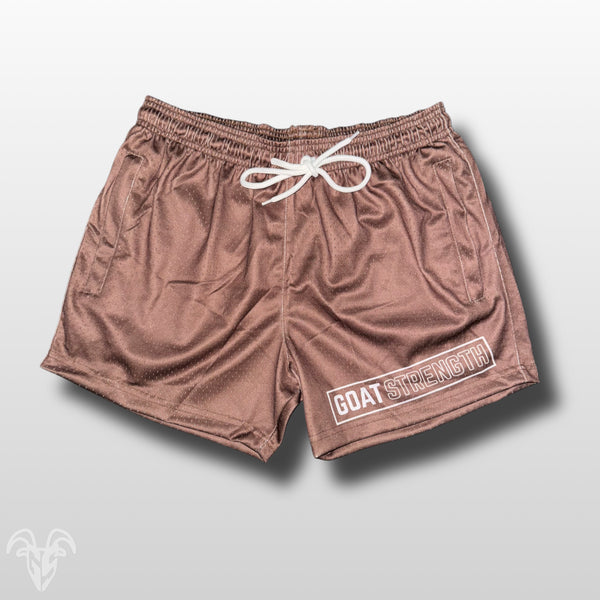 Goat Strength Final Stock – Brown 5-Inch Mesh Shorts