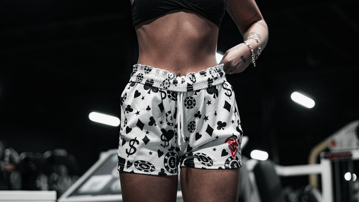 Goat Strength Final Stock – Casino Themed Mesh Gym Shorts