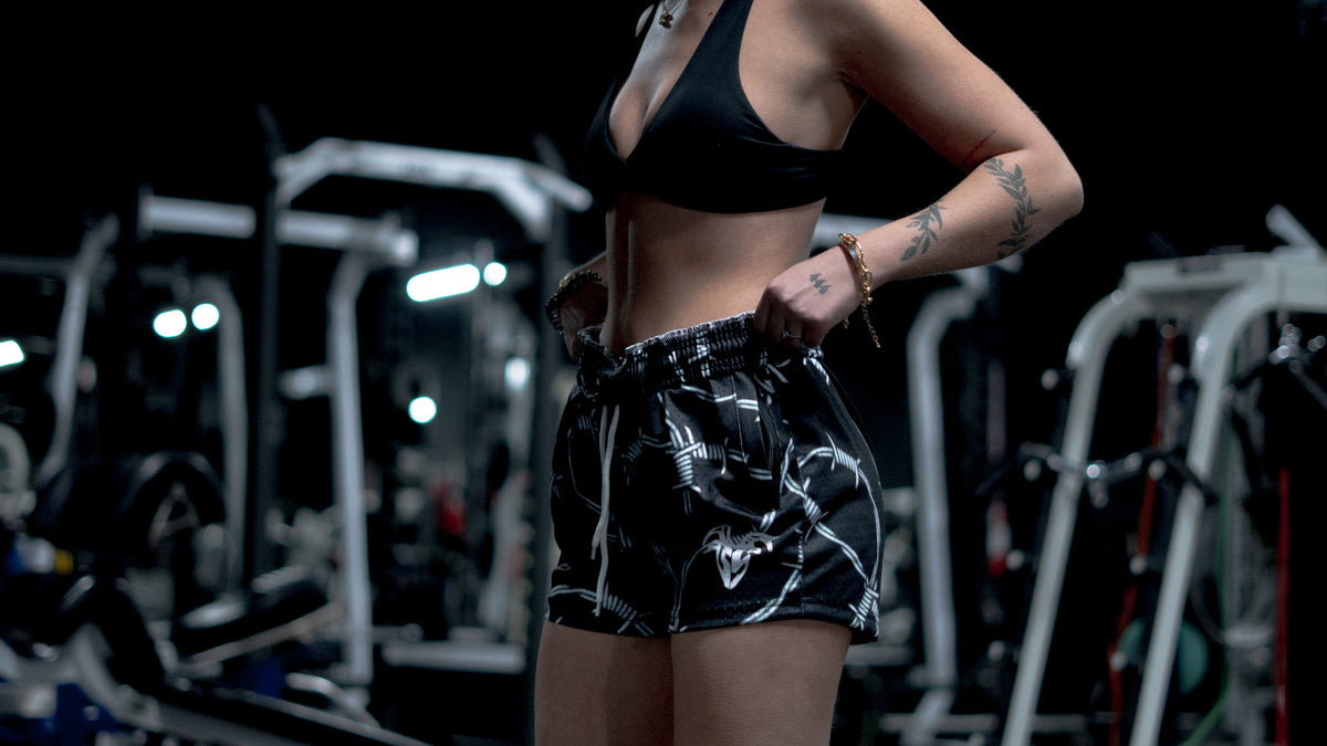 Goat Strength Barbed Wire mesh shorts lifestyle