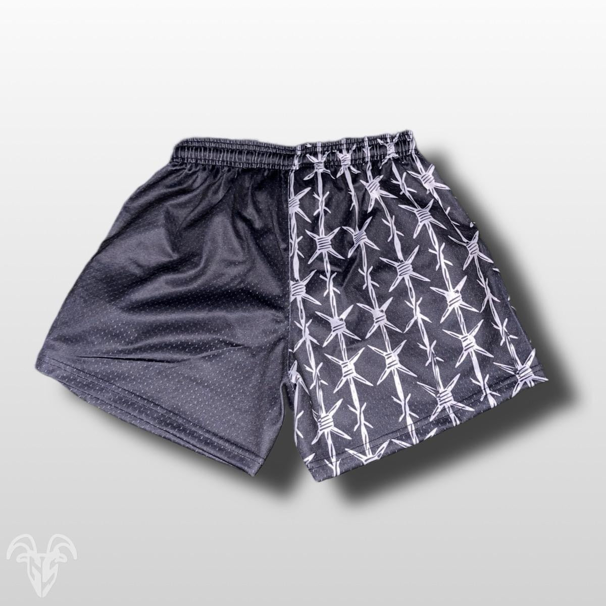 Goat Strength Final Stock – Black Half Barbed Wire 5-Inch Mesh Shorts