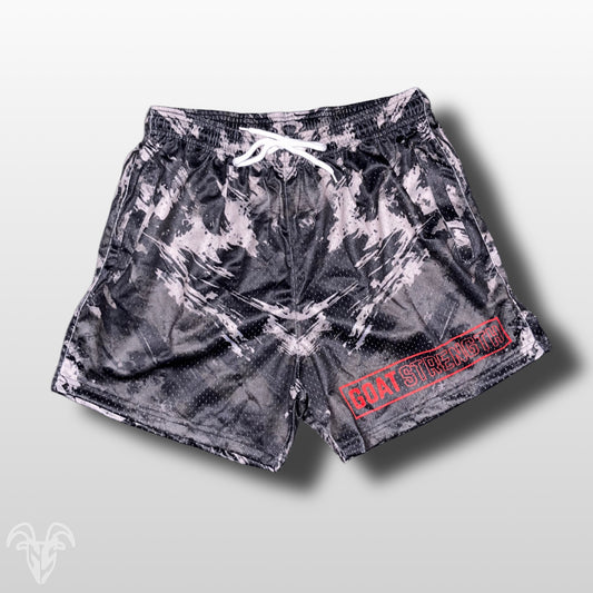 Goat Strength Final Stock – Scratch Camo 5-Inch Mesh Shorts