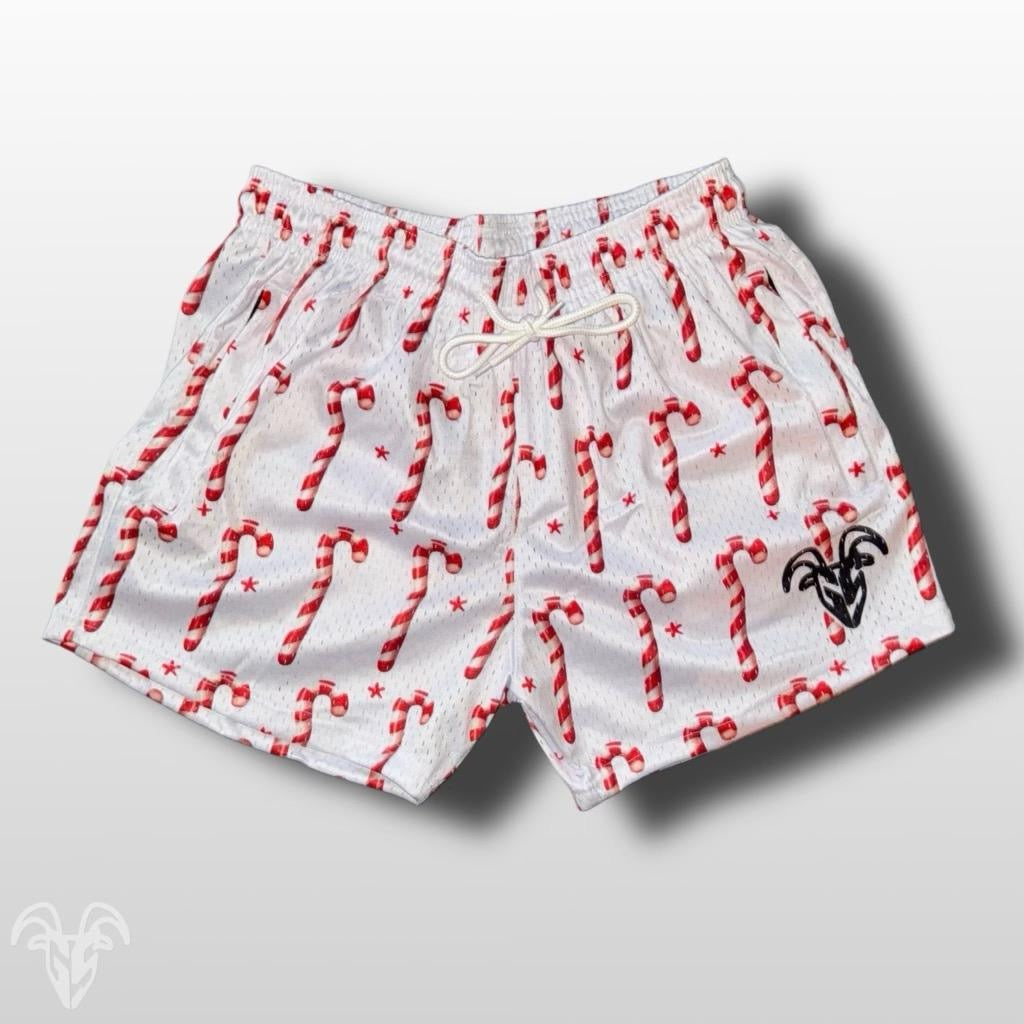 Goat Strength Final Stock – Candy Cane Mesh Shorts