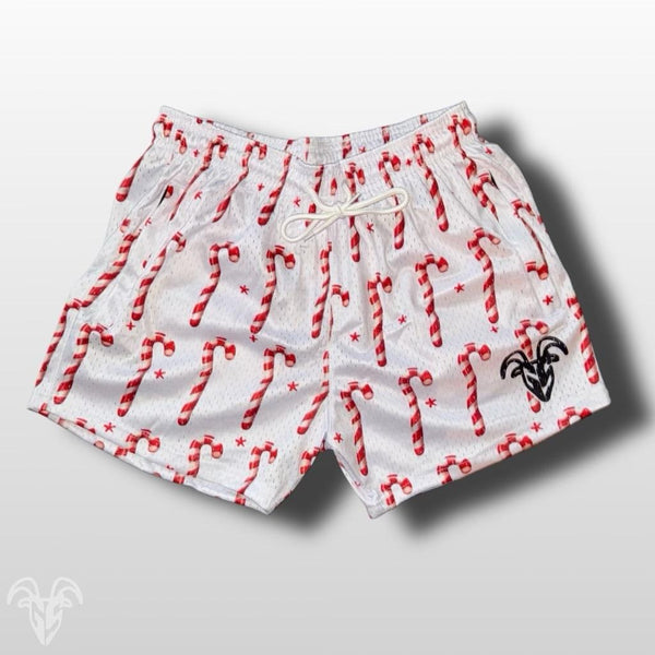 Goat Strength Final Stock – Candy Cane Mesh Shorts