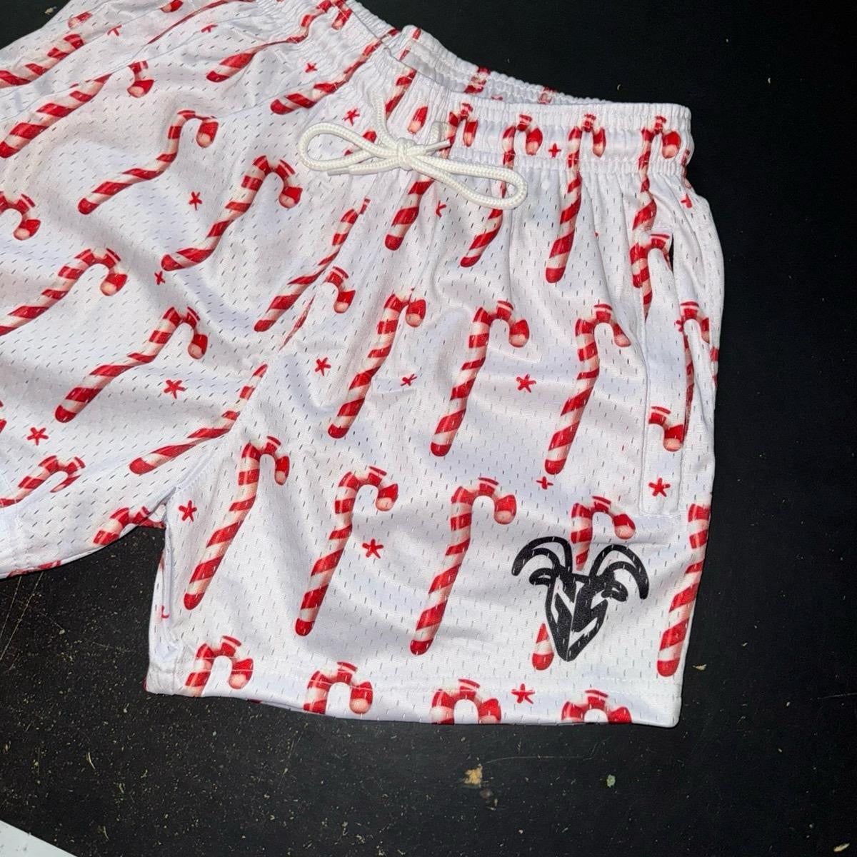 Goat Strength Final Stock – Candy Cane Mesh Shorts