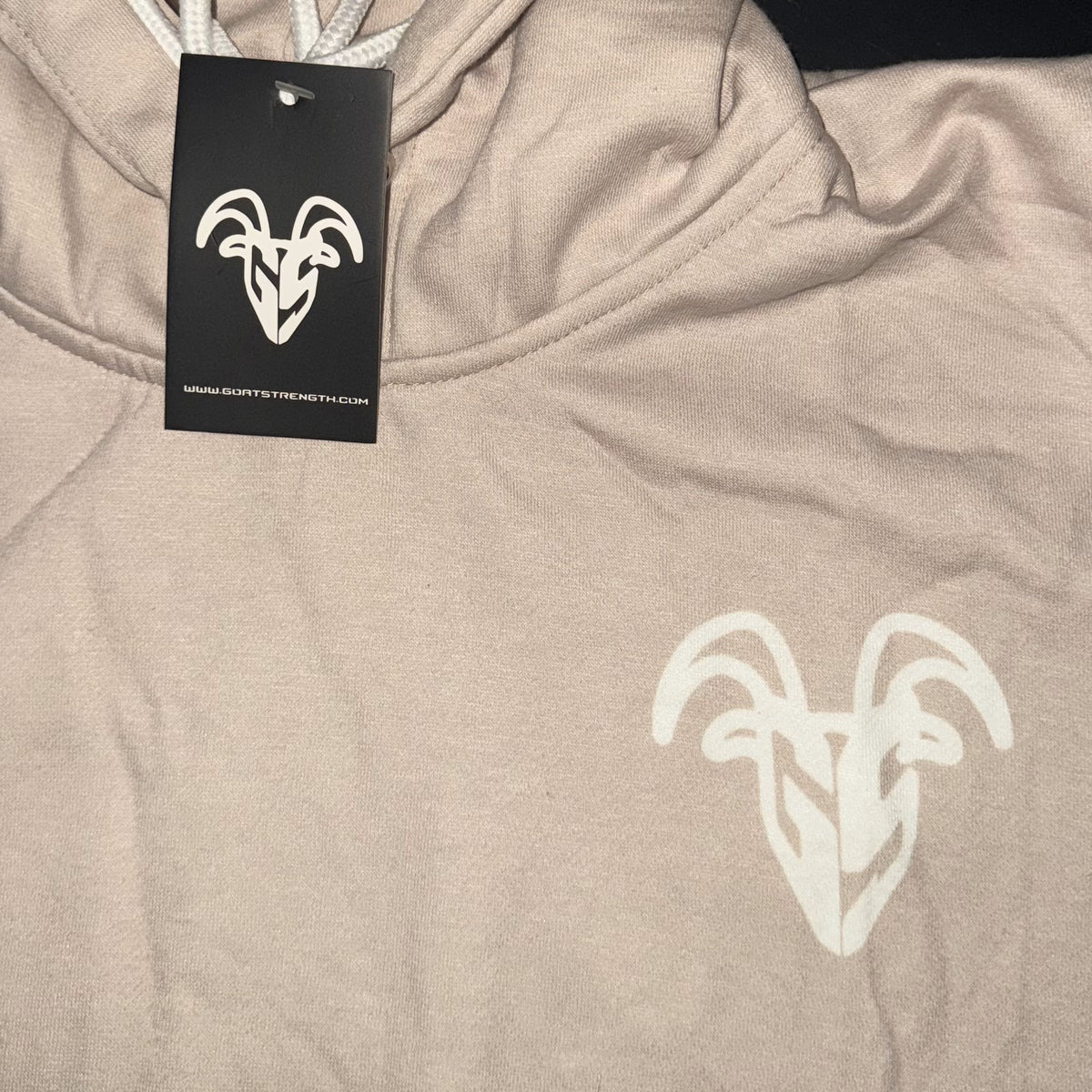 Goat Strength khaki hoodie alternate view