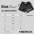 MEROX mesh shorts size chart