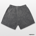 MEROX Black Acid Wash cotton 5-inch shorts back view