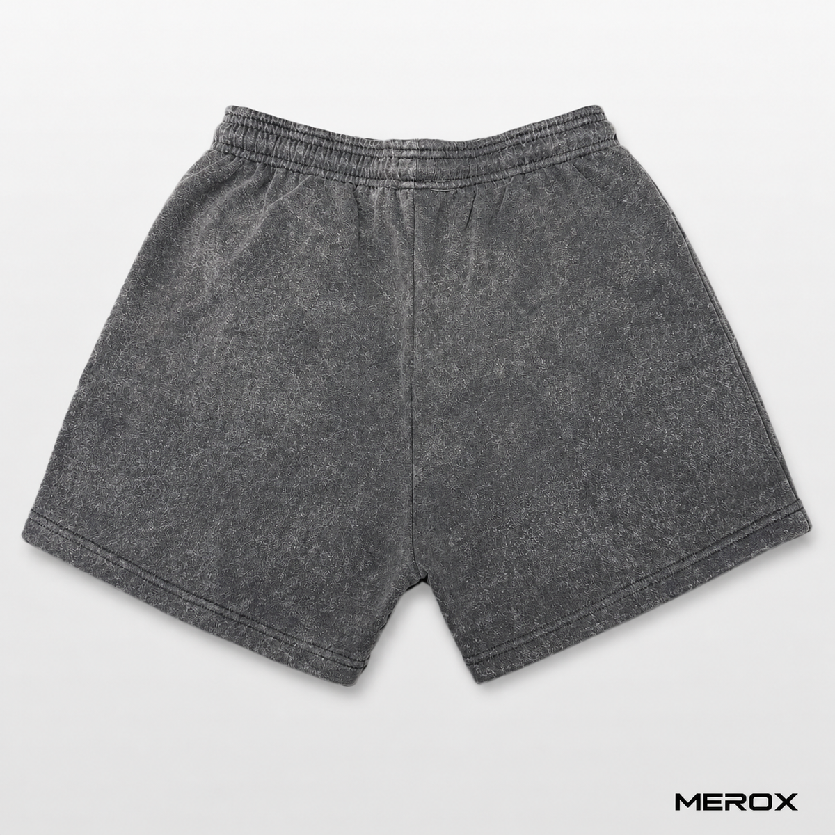 MEROX Black Acid Wash cotton 5-inch shorts back view