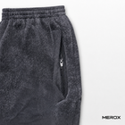 MEROX Black Acid Wash cotton shorts zipper pocket detail