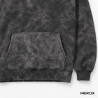 MEROX black acid wash hoodie kangaroo pocket detail