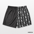 MEROX Black Half Barbed Wire 5-inch mesh shorts back view with split design