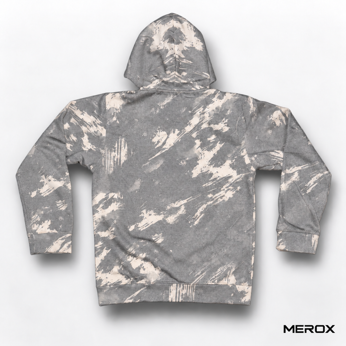 MEROX black scratch camo hoodie back view