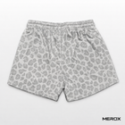 MEROX cotton gray cheetah leopard print shorts back view