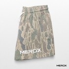 MEROX Cotton Old School Camo shorts side view with logo