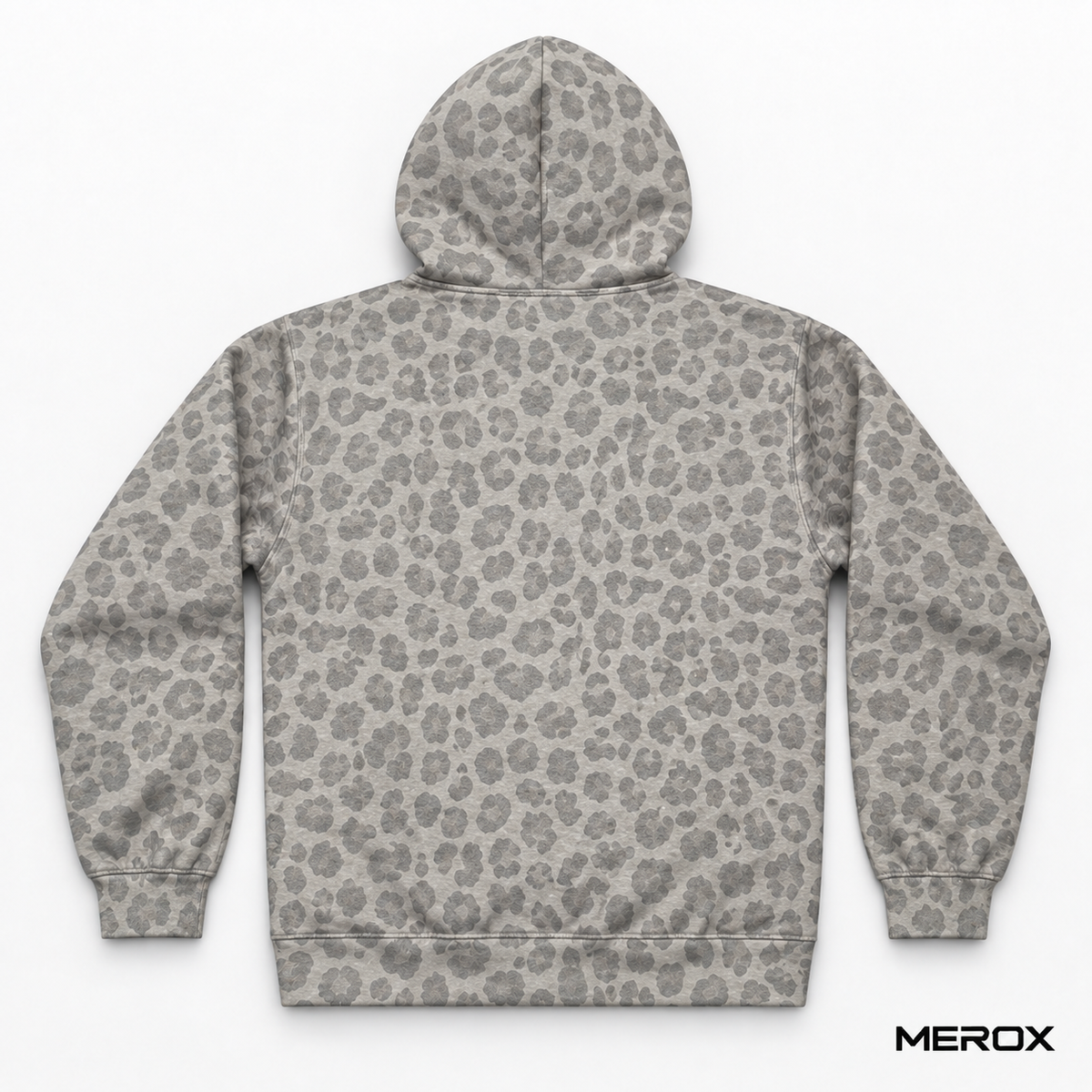 MEROX gray cheetah leopard hoodie back