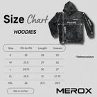 MEROX hoodie size chart sizes S through XXL
