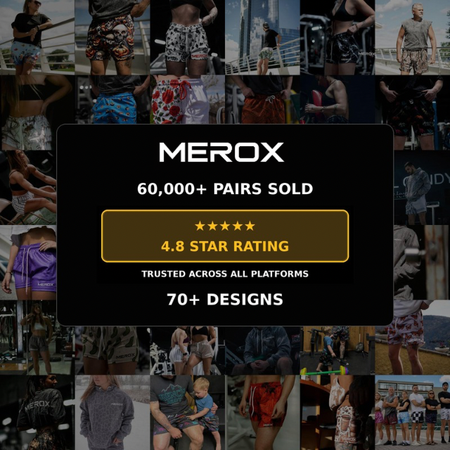 MEROX 60,000 plus pairs sold and 4.8 star rating customer collage