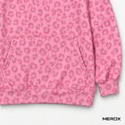 MEROX pink leopard hoodie kangaroo pocket and cuff detail