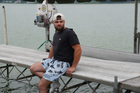 MEROX Shark and Nautical mesh shorts approved men's model photo
