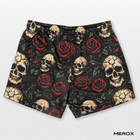 MEROX Skull and Roses 5-inch mesh shorts back view