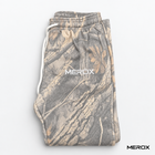 MEROX vintage woodland camo joggers folded fabric and print view